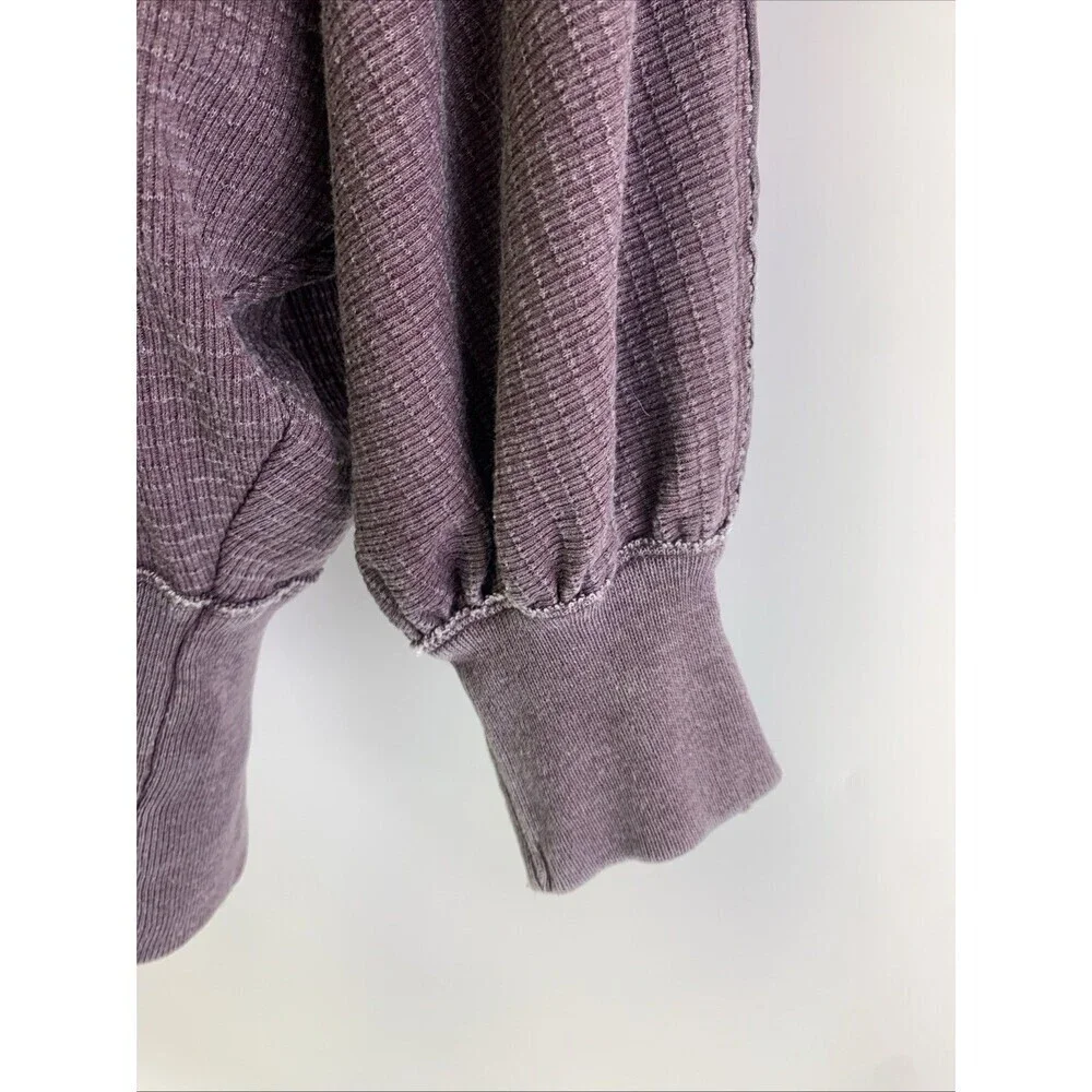 Free People Willow Thermal Top Decadent Purple OB872331 Dolman Sleeves Womens XS